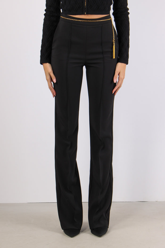 Pantalone Zampa Catena Nero-4