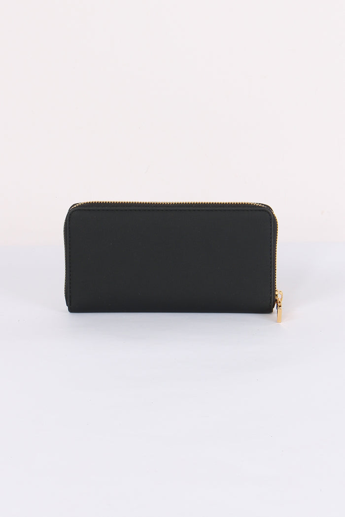 Zip Around Scritta Logo Nero/oro-3