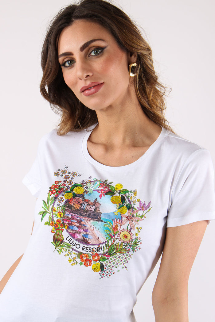 T-shirt Slim Fantasia Bianco/resort-8