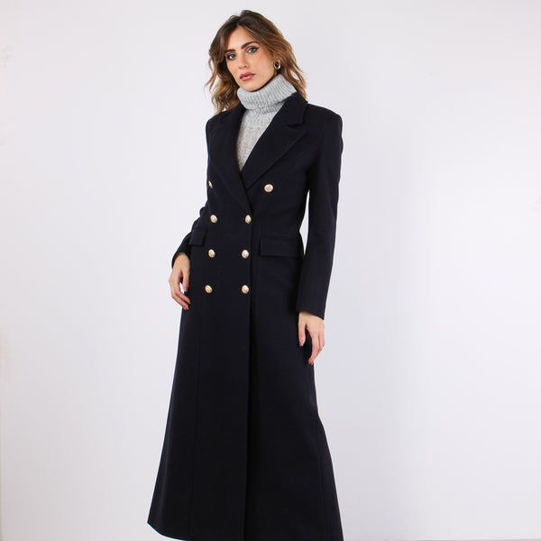 Teres Cappotto Doppiopetto Total Blu-2