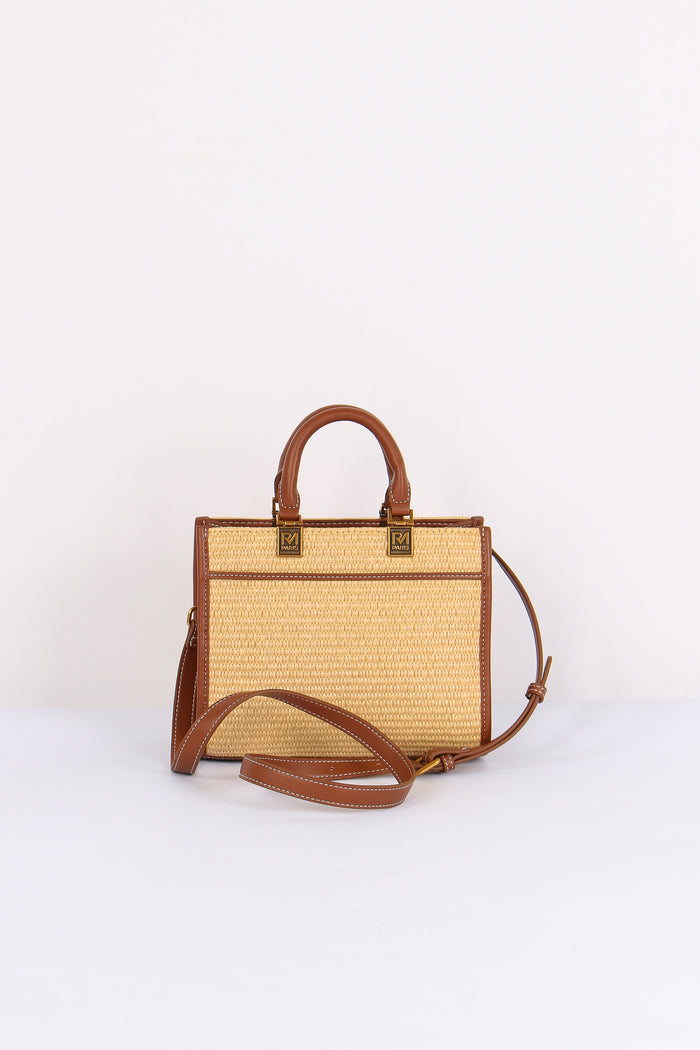 Shopping Mini Rigida Paglia Straw Brown-3