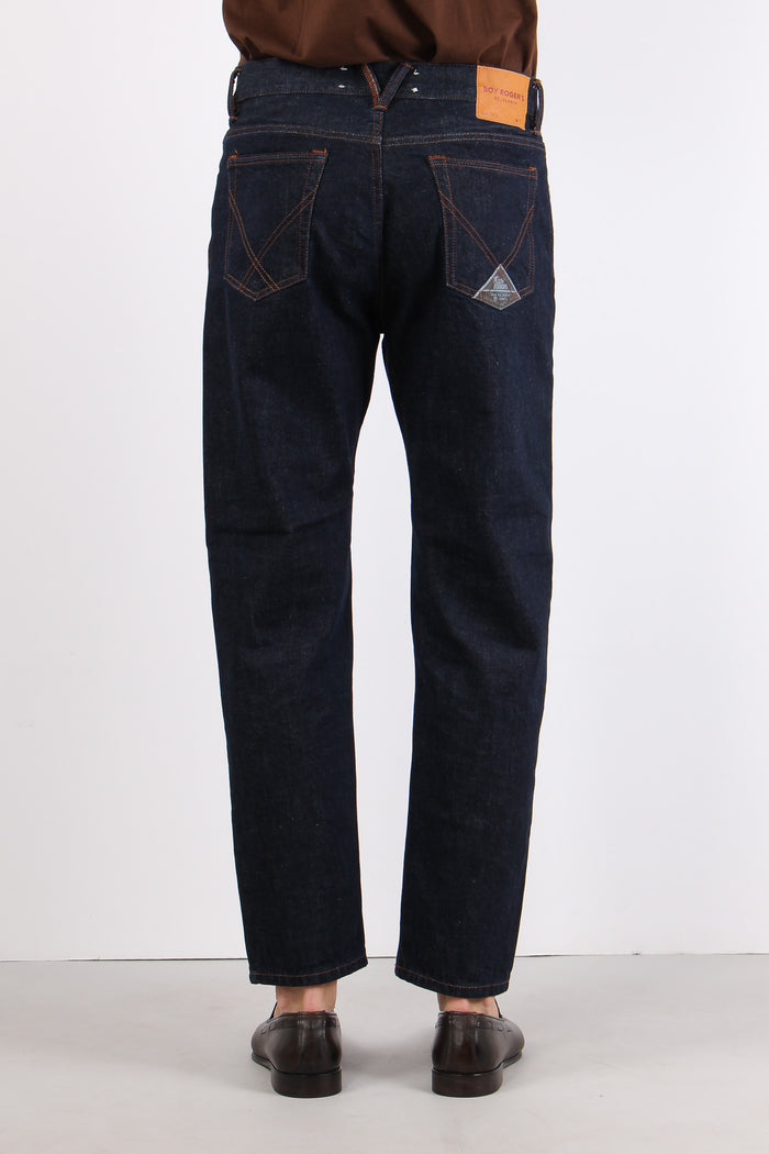Denim Cuciture Contrasto Denim Scuro-3