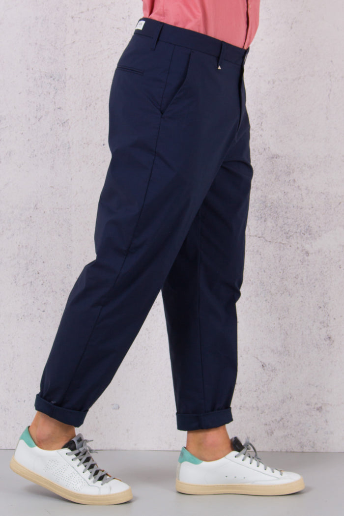 Pantalone Cropped Stretch Blu-5