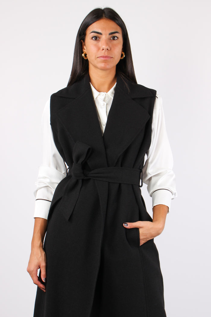 Gilet Flanella Sfoderato Nero-5