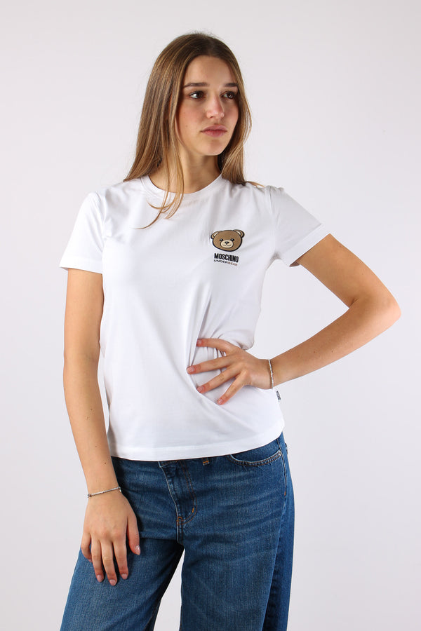 T-shirt Logo Laterale Bianco-2