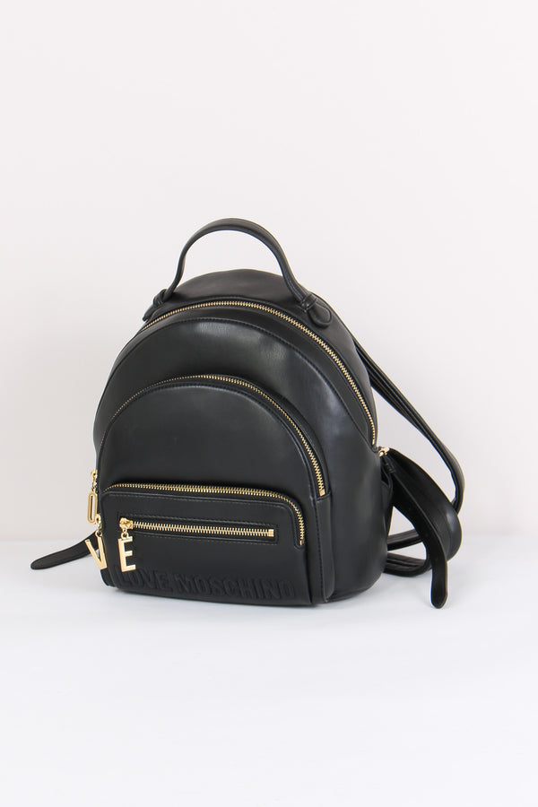 Zaino Zip Charm Lettere Nero-2