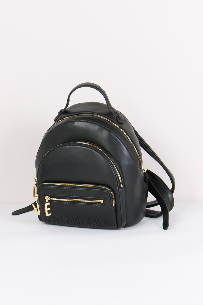 Zaino Zip Charm Lettere Nero-2