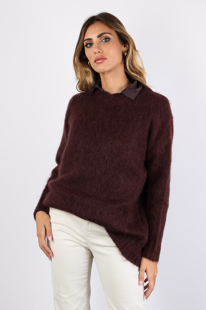 Maglia Over Mohair Cioccolato-5