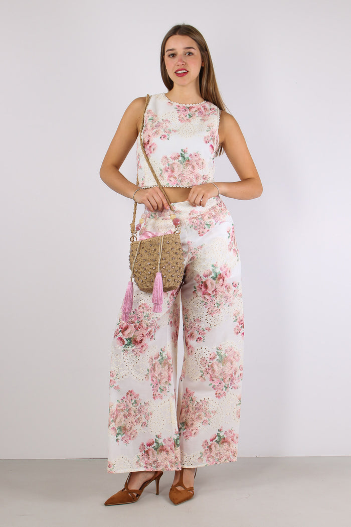 Top Sangallo Fantasia Fiori Bianco/rosa-6