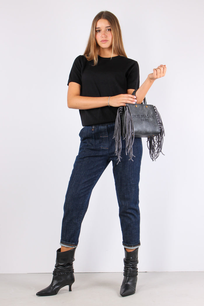 Denim Elastico Vita Denim Scuro-5