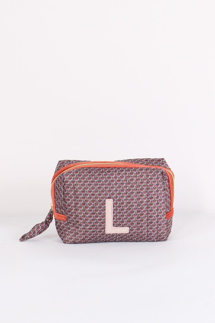 Pochette Patch Lettera L Fango/corallo