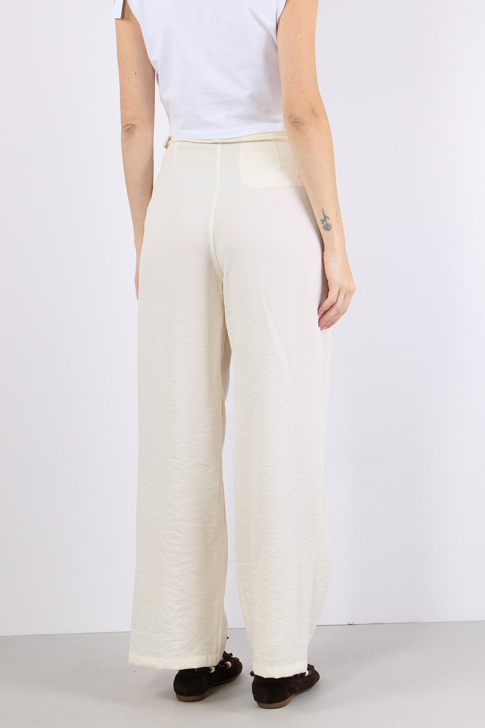 Pantalone Fluido Pences Panna-5
