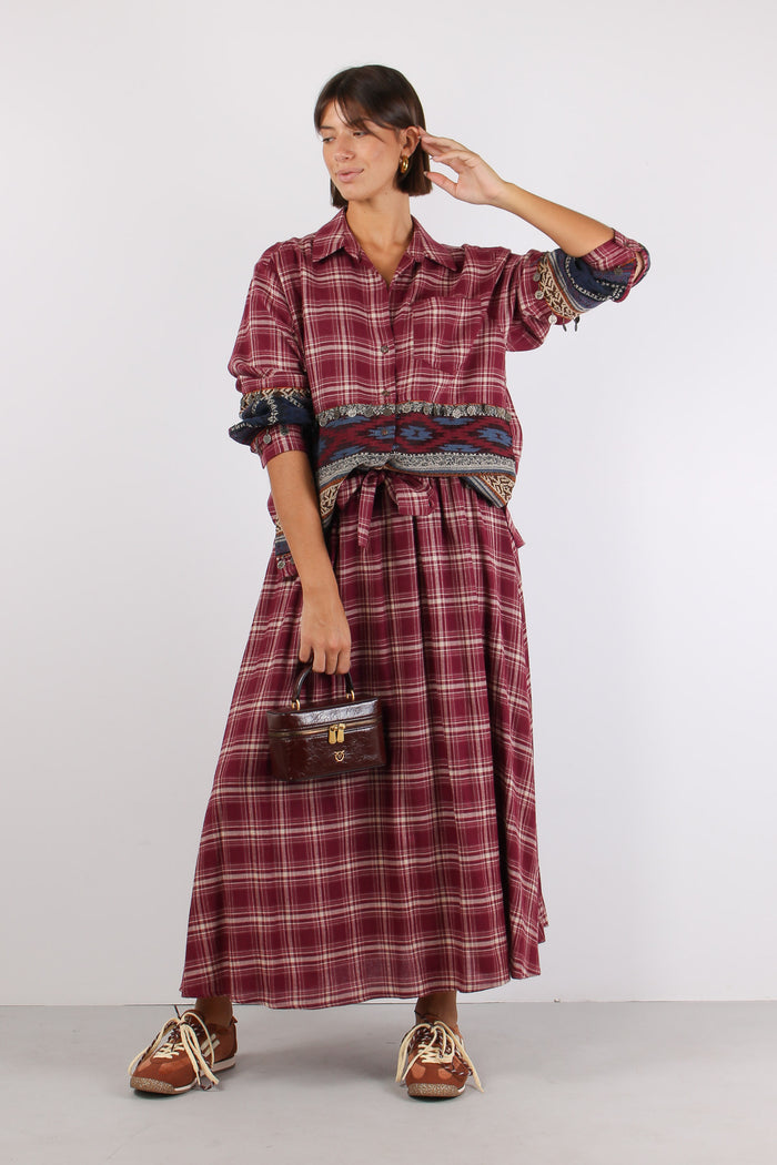 Camicia Etnica Check Rosso