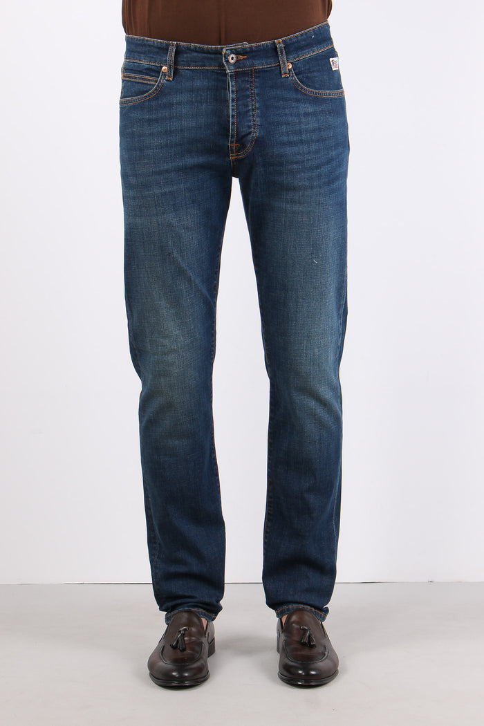 Denim Cuciture Contrasto Denim Scuro-2
