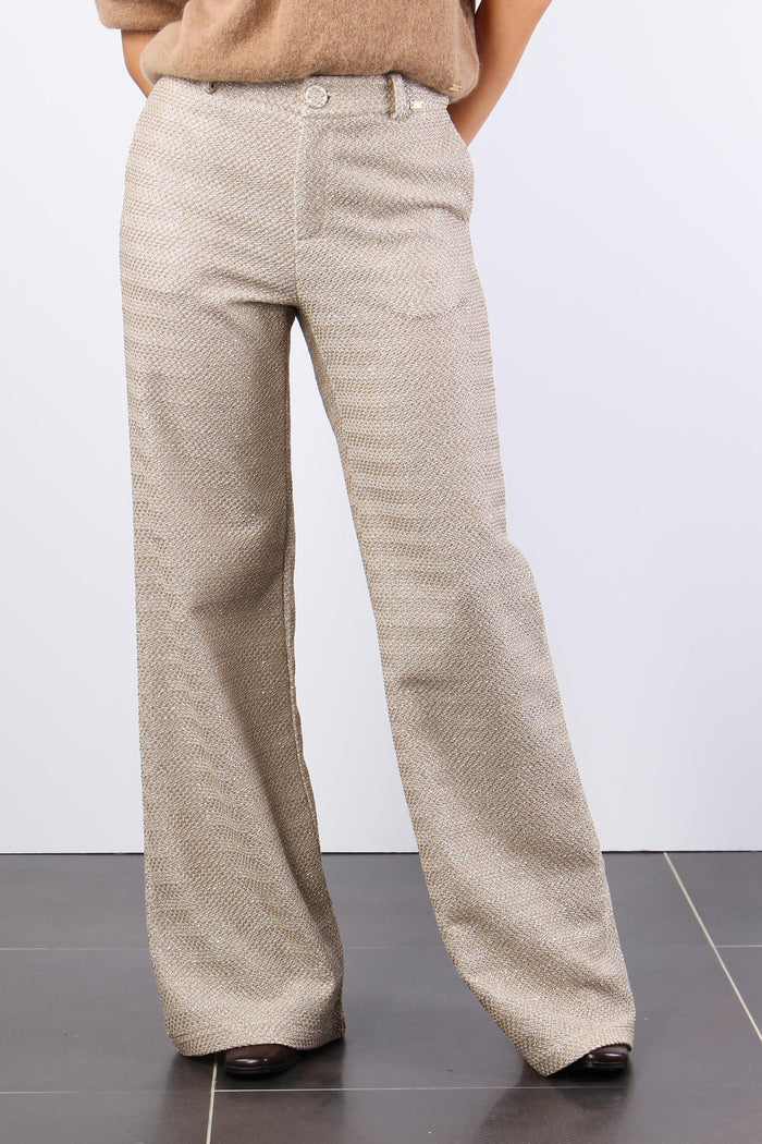 Pantalone Gamba Lraga Lurex Ivory-3