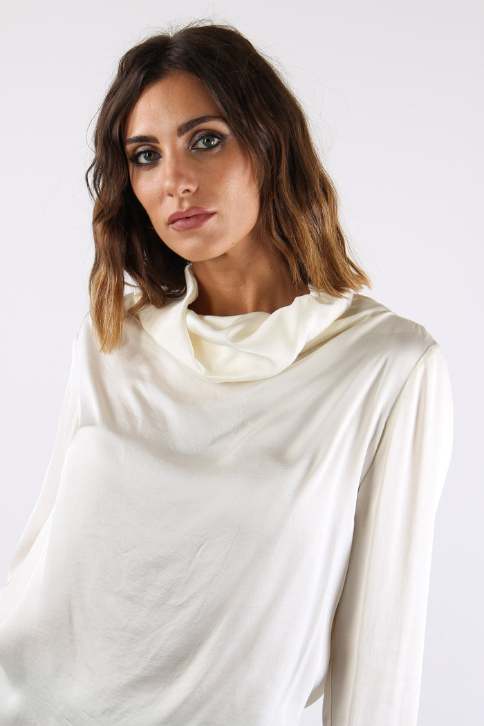 Blusa Collo Cratere Panna-7