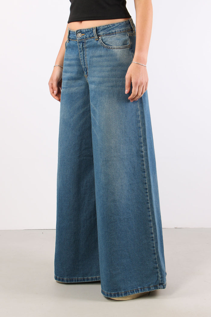 Gemma Pantagonna Vita Bassa Denim  Medio-4