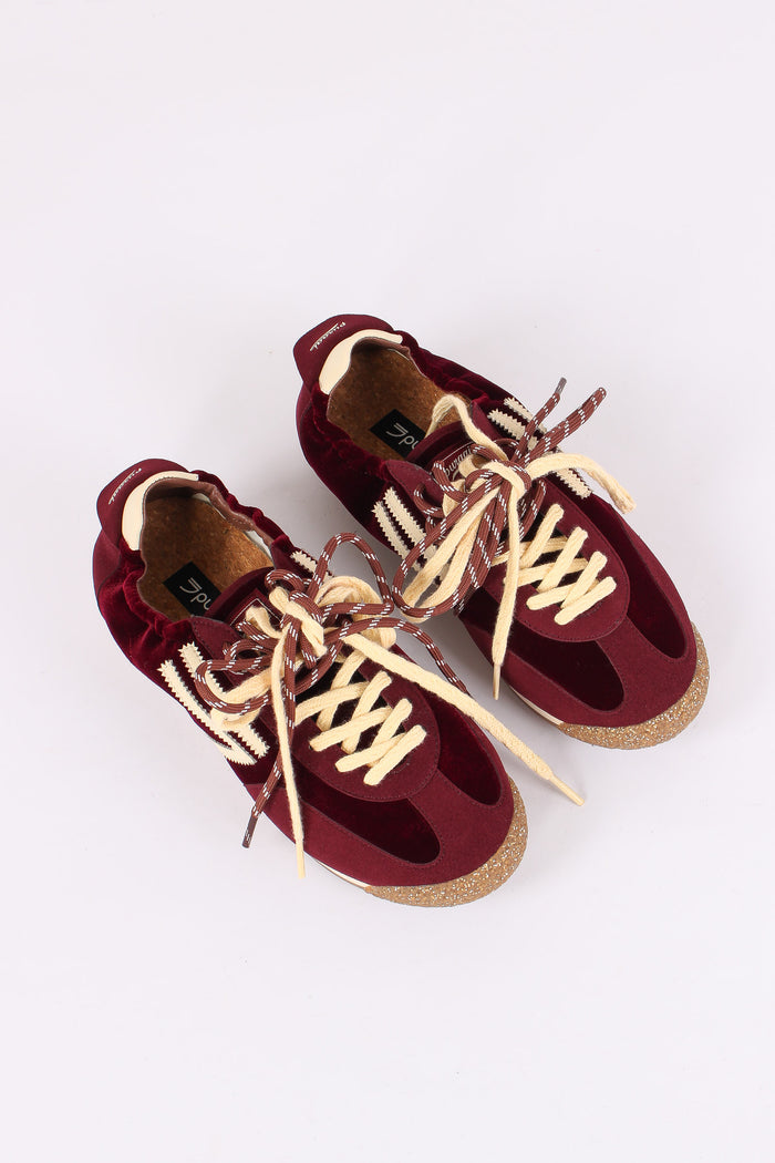 Sneakers Velluto Glitter Wine-2