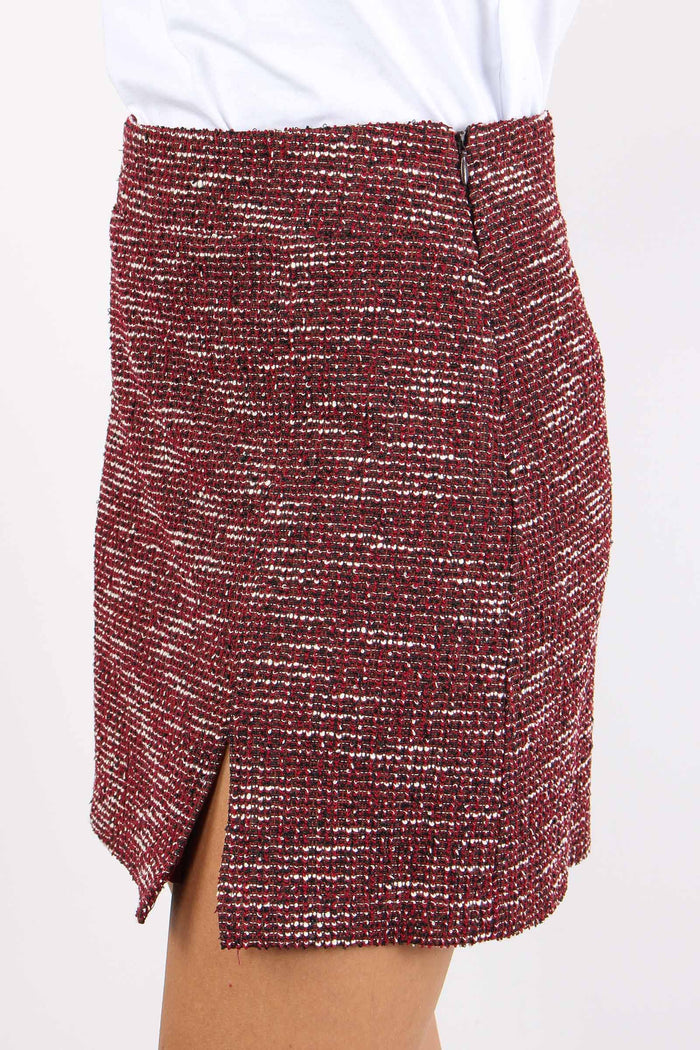 Minigonna Boucle Paillettes Bordeaux-7
