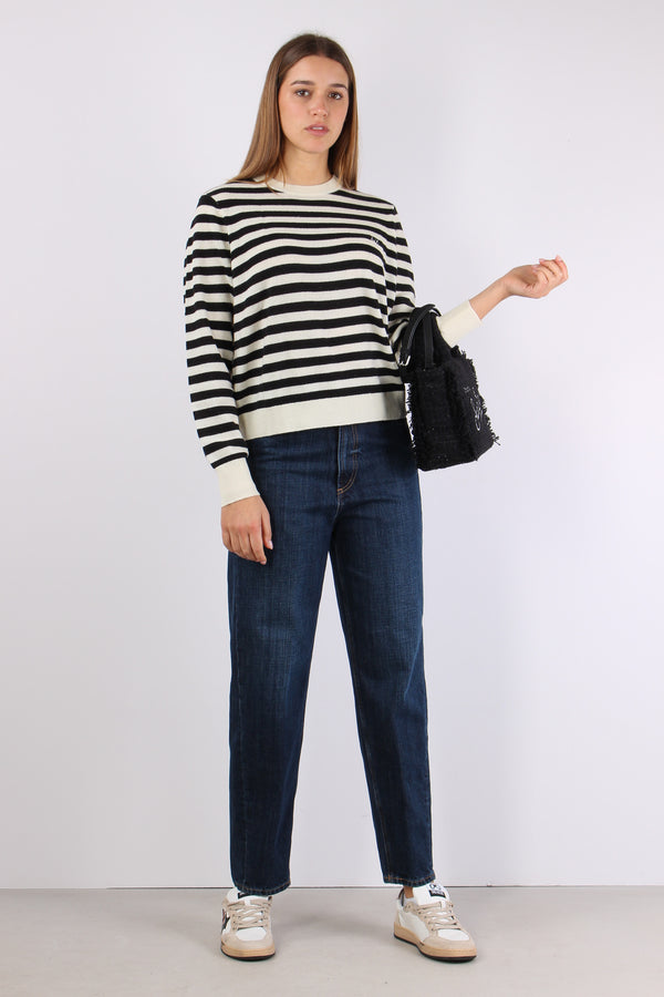 Maglia Girocollo Riga Bianco/nero-2