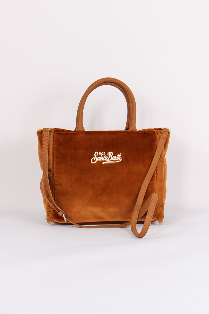 Shopping Velluto Frange Marrone-3