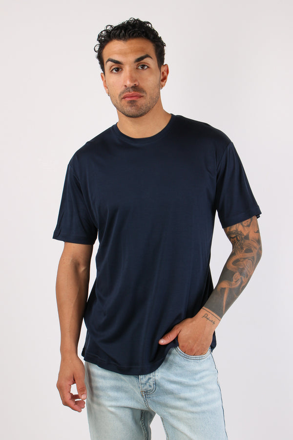 T-shirt Tencel Blu Navy