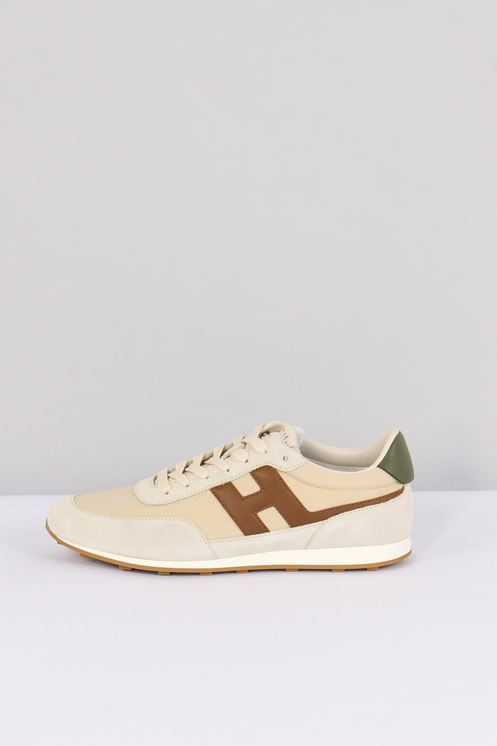 Sneaker Tessuto Tecnico Camoscio Naturale/cuoio-7