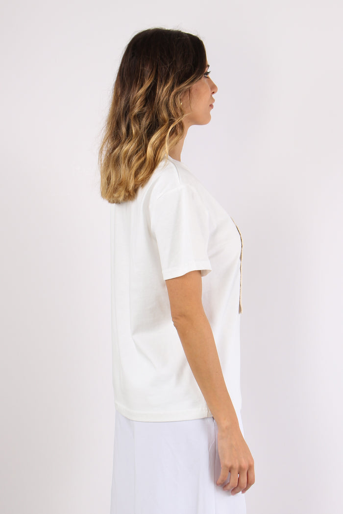 T-shirt Inserto Macrame Bianco-6
