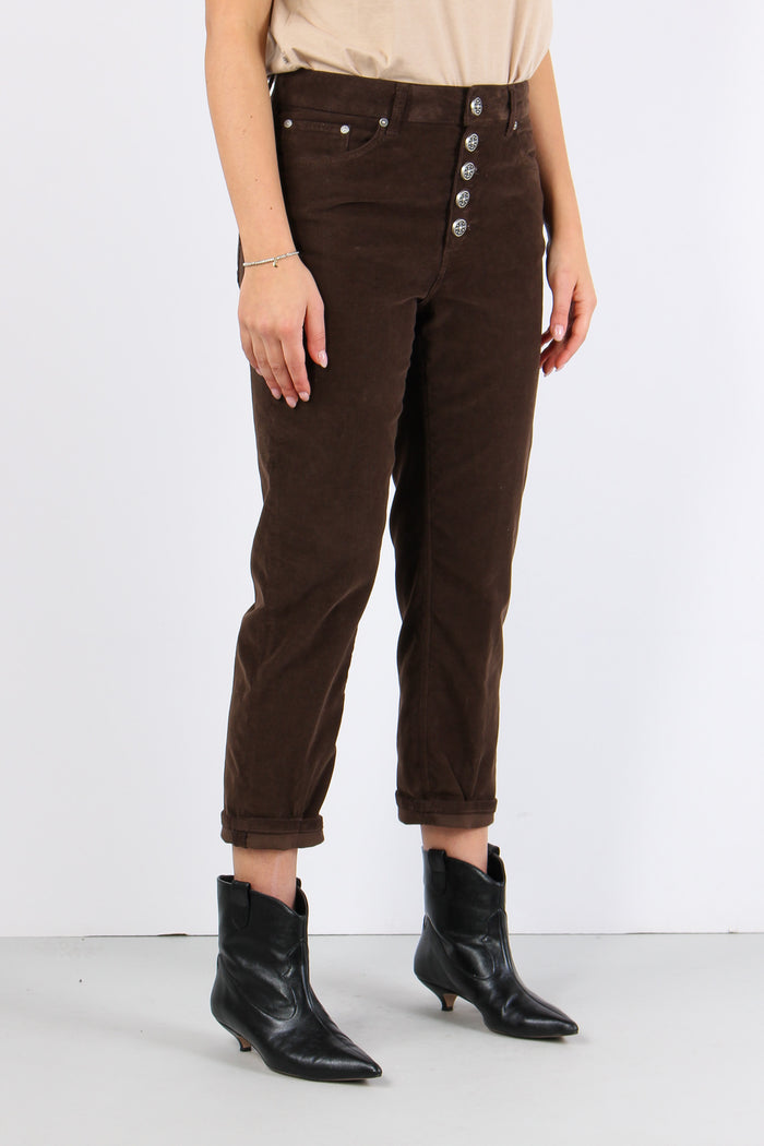 Koons Pantalone Velluto Mille Cioccolato-7