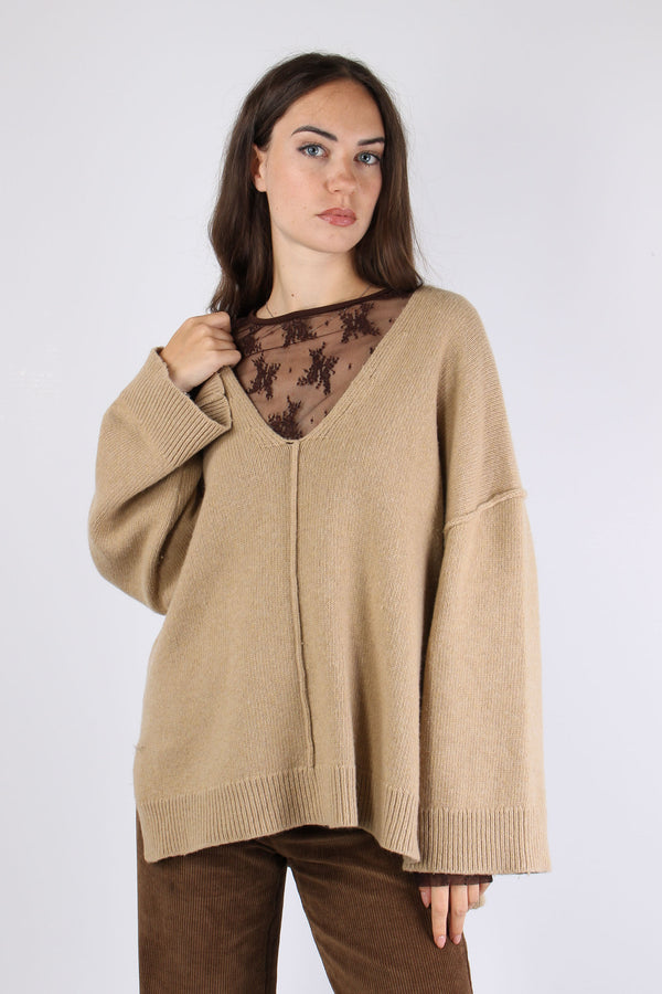 Maglia Scavo V Avanti Dietro Tortora-2