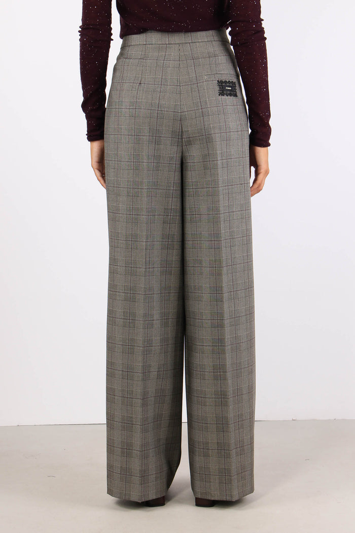 Plumeria Pantalone Fantasia Qu Beige/bordeaux-4