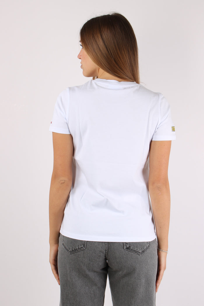 T-shirt Stampa Laterale Bianco-4
