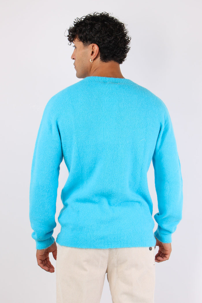 Maglia Girocollo Misto Alpaca Turchese-5