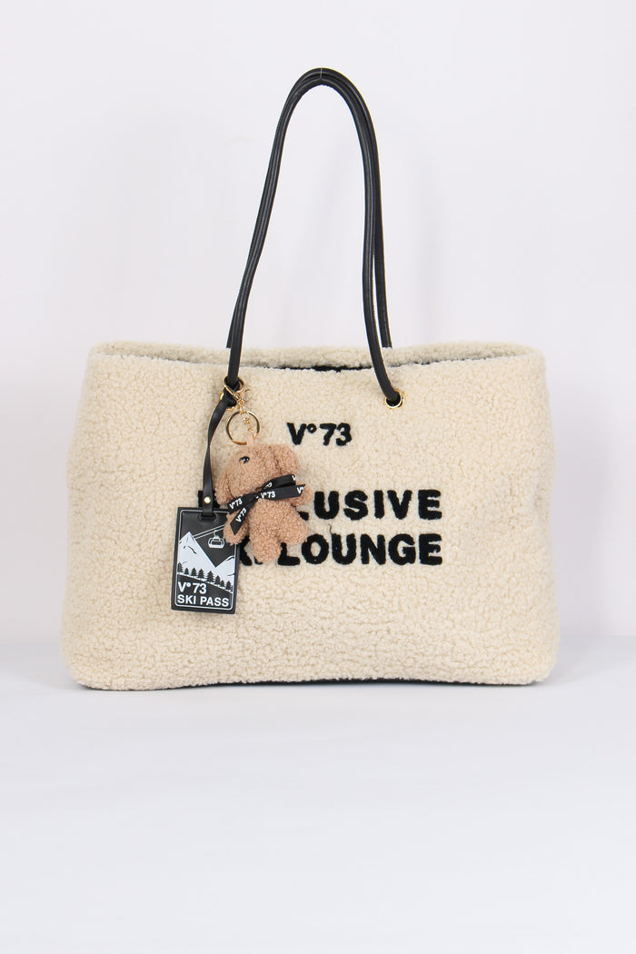 Ski Lounge Shopping Teddy Ecru/nero