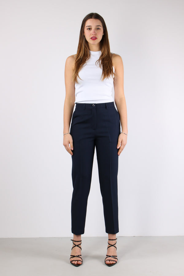 Pantalone Sigaretta Poliviscos Blu-2