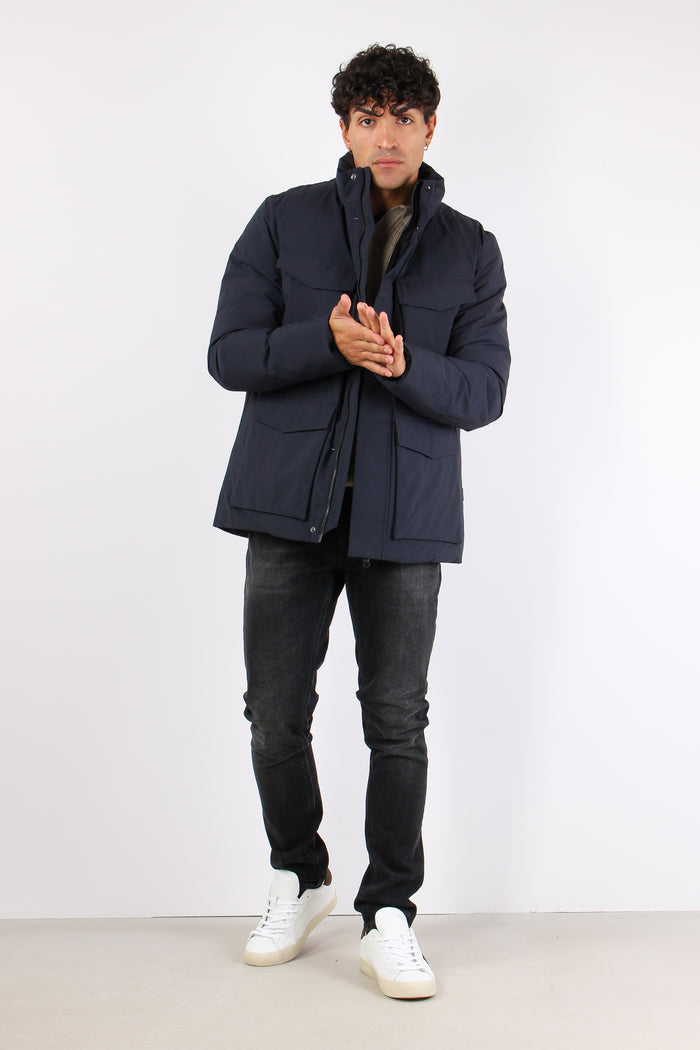 Jannik Field Jacket Tessuto Te Blue Black-2
