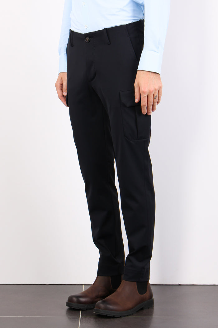 Pantalone Cargo Tessuto Tecnic Blue/black-5