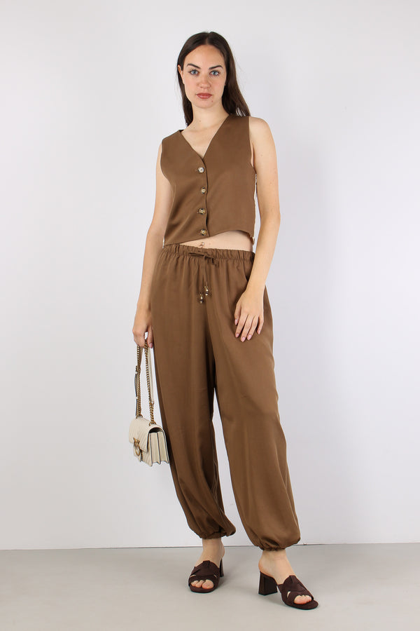 Pantalone Elastico Fondo Tabacco