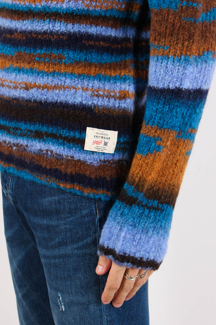 Maglia Girocollo Riga Indefini Blu/ruggine-8
