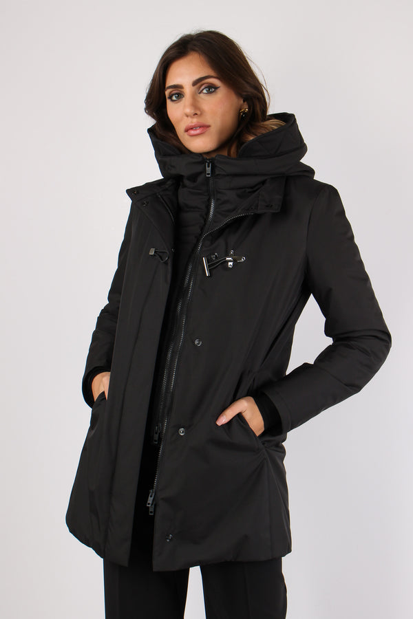 Cappotto Toggle Nylon Nero-2