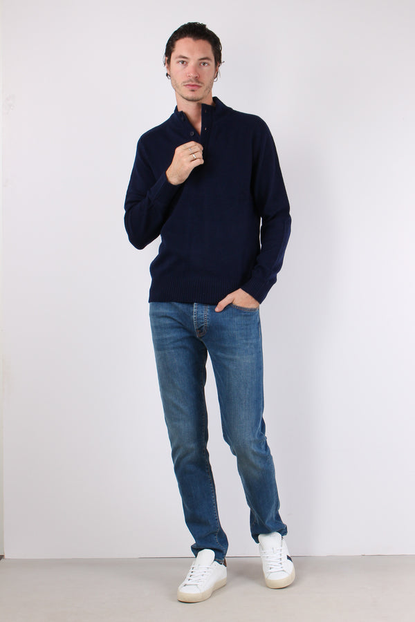 Collo Alto  Cotone Poseidon Blue-2