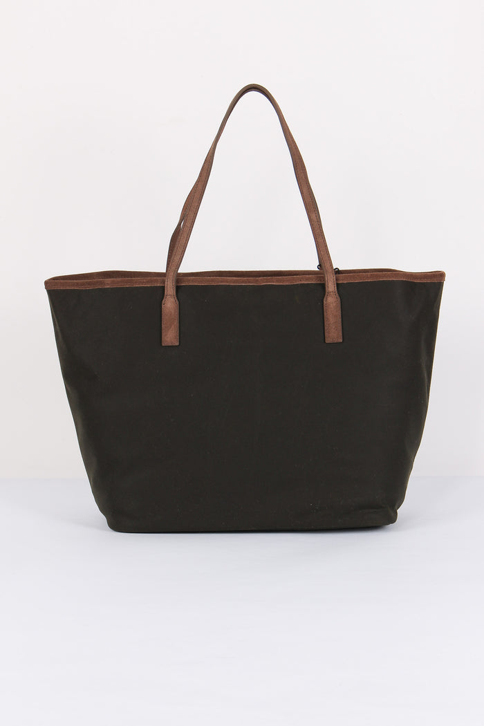 Borsa City Ricamo Logo Military Green-3