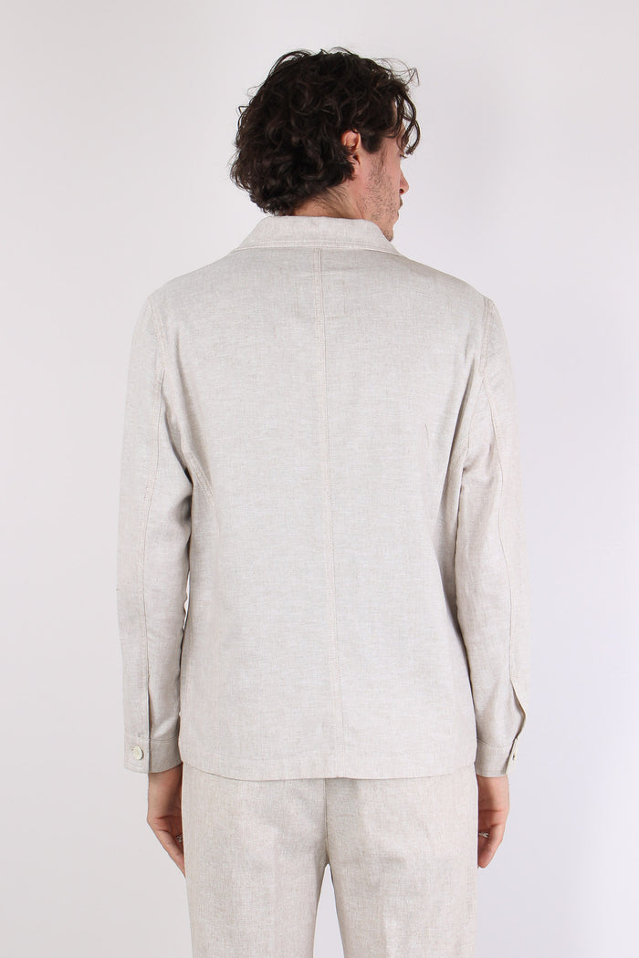 Orzo Giacca Camicia Misto Lino Sabbia-4
