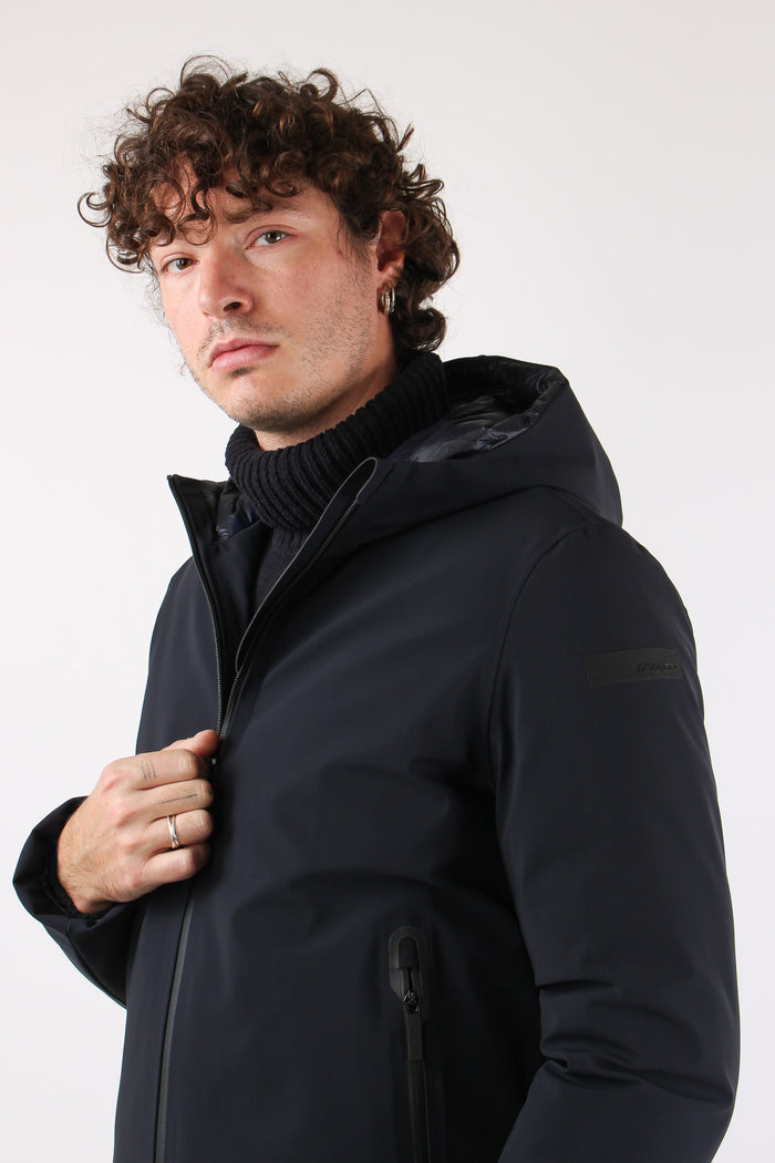 Giubbotto Tecnico Cappuccio Blue Black-7