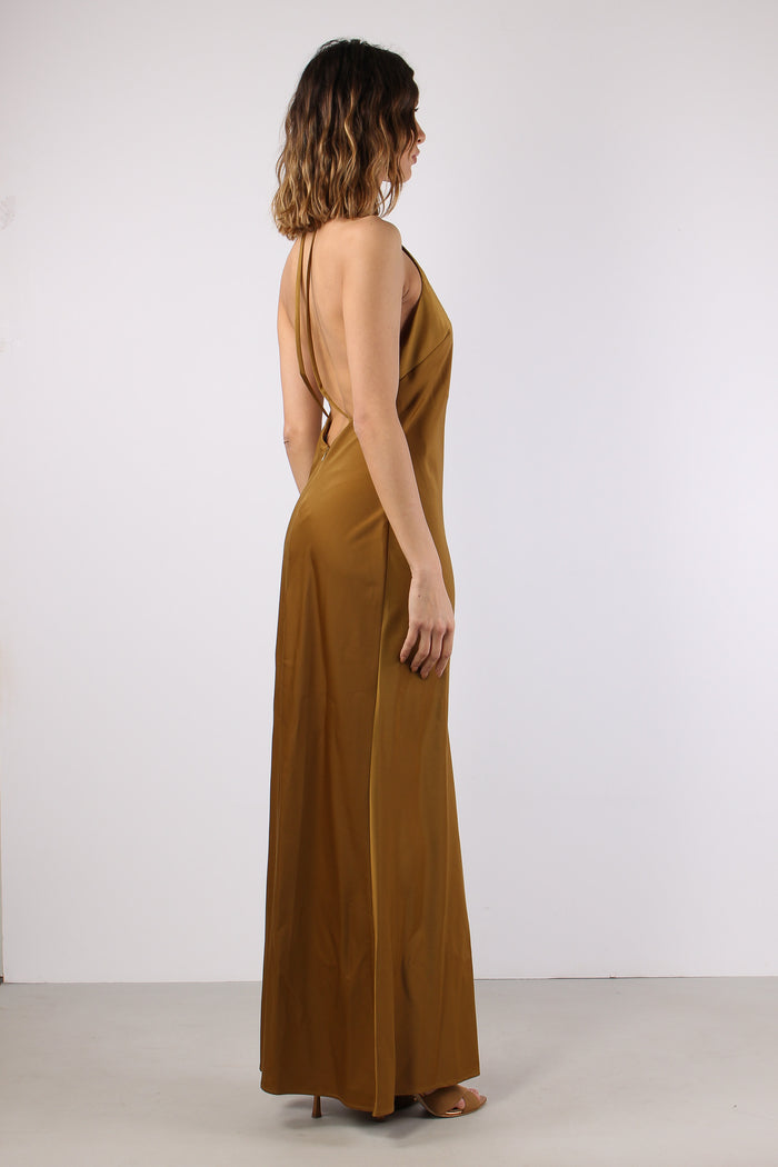 Abito Lungo Raso Bronze-6