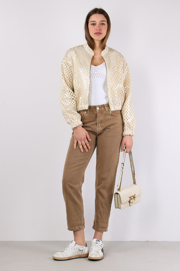 Denim Boyfriend Resinato Biscotto