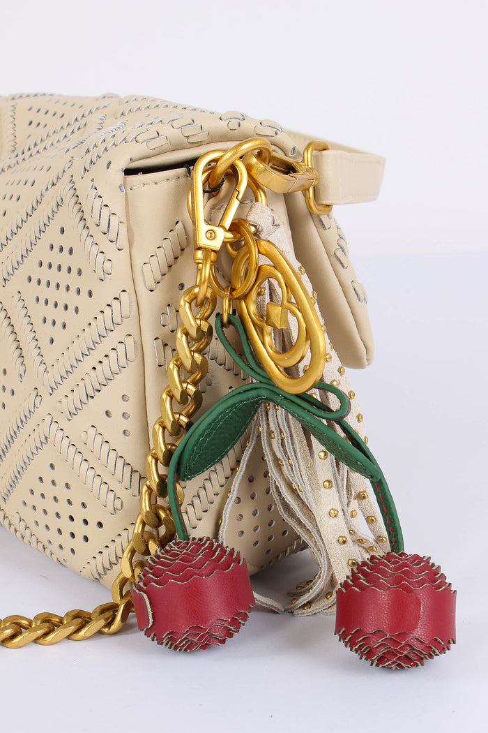 Tracolla  Traforata Charms Ivory-3