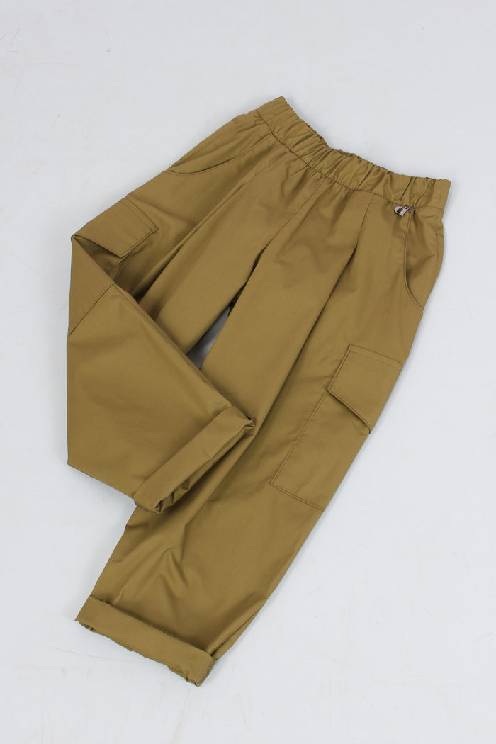 Pantalone Cargo Leggero Verde Scuro-3