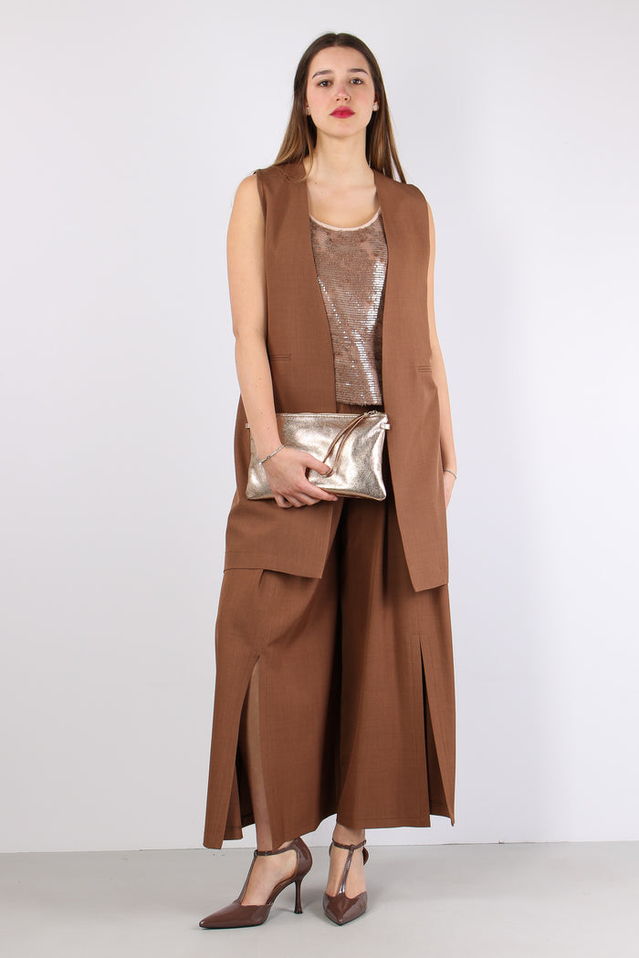 Gilet Lungo Martingala Dietro Caffe-6