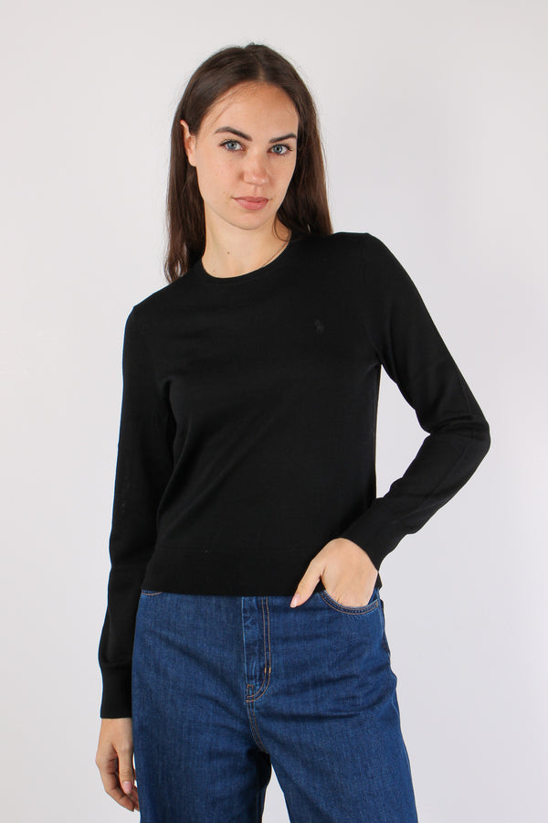 Maglia Girocollo Lana Polo Black-2
